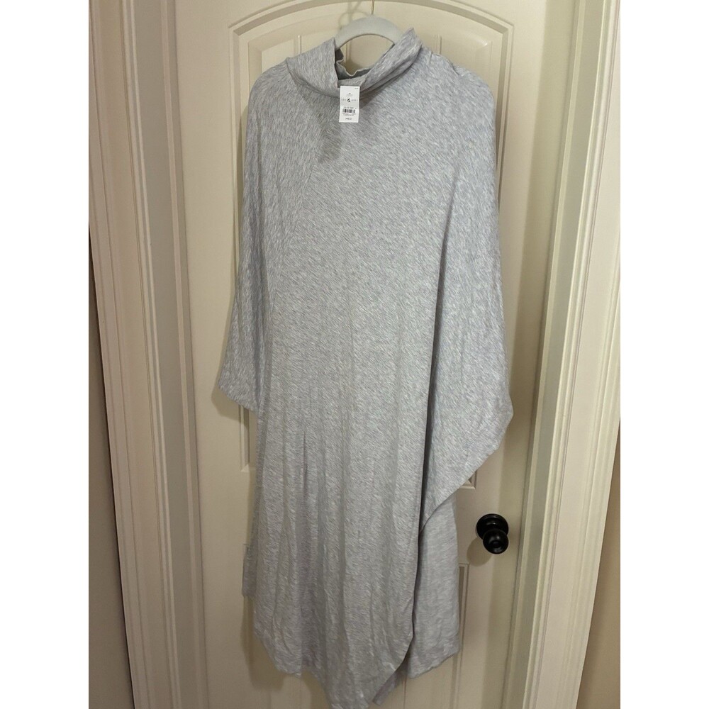 Lou & Grey Signature Soft Pullover Poncho Women SIZE M Gray Funnel Neck NWT - Picture 2 of 2